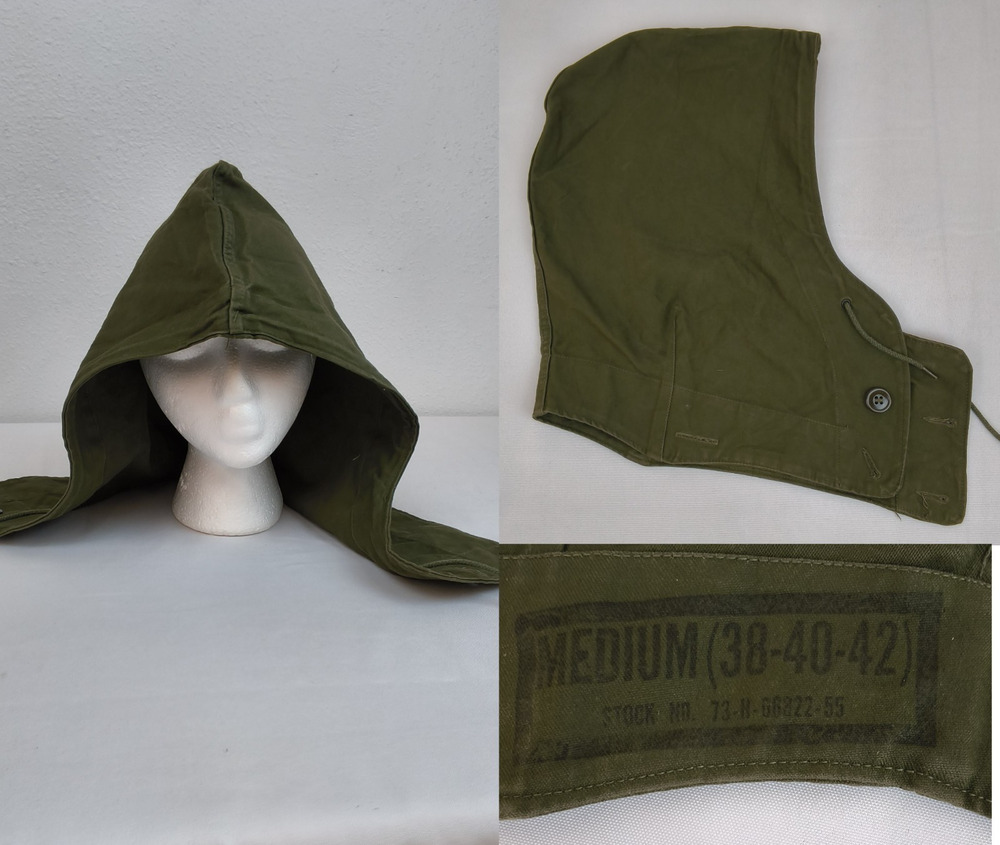 Korean War Era US Army M-1951 Field Jacket Hood Size Medium Green Vintage #W5403